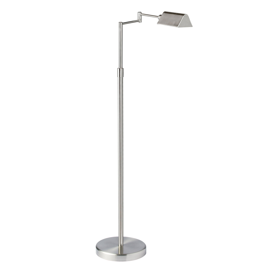 9W Swing Arm Floor in Satin Nickel by Dainolite