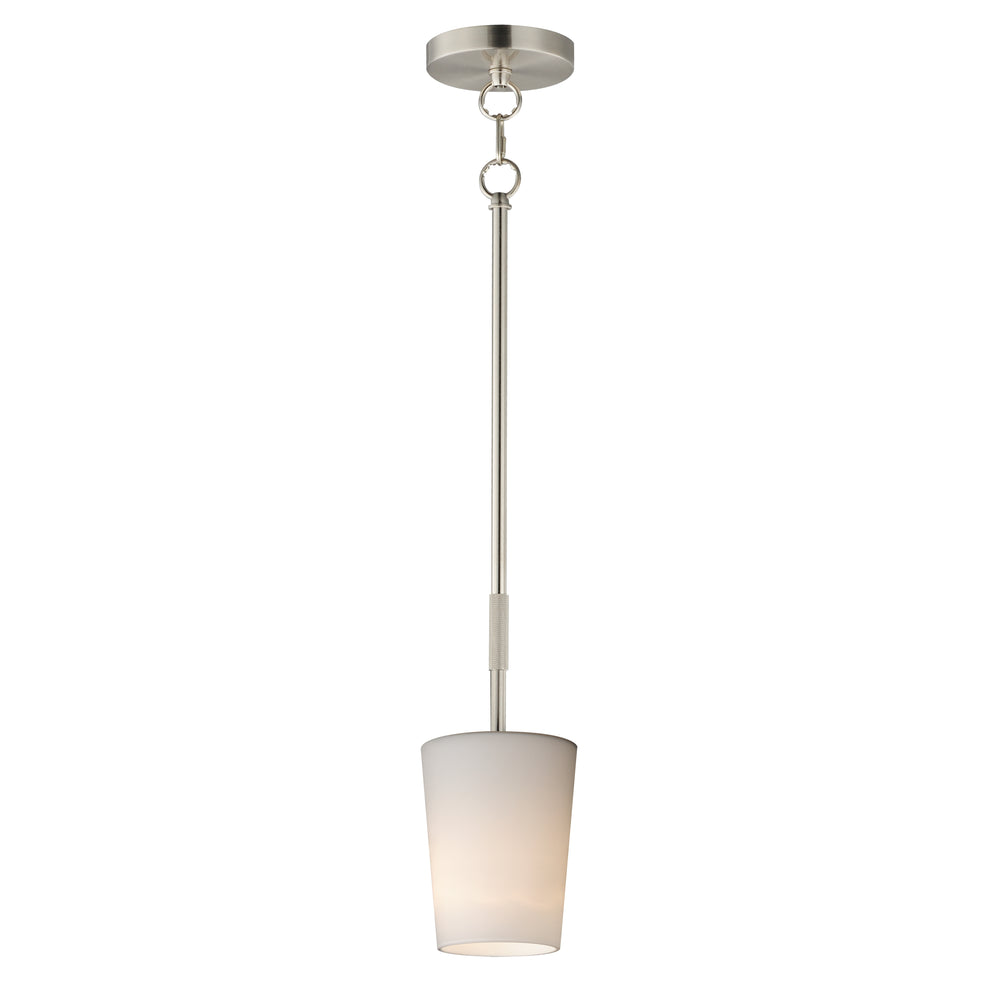 Durham 1-Light Pendant White / Satin Nickel