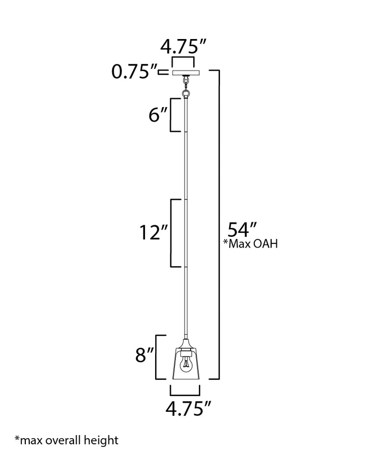 Hudson Mini Pendant dimensions diagram