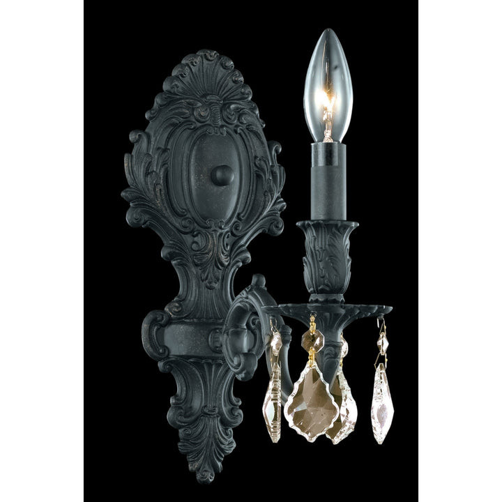 Monarch Crystal Wall Sconce in Dark Bronze by Elegant