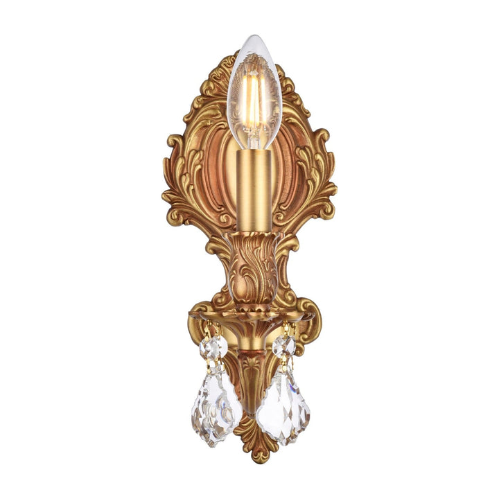 Monarch Crystal Wall Sconce in French Gold by Elegant
