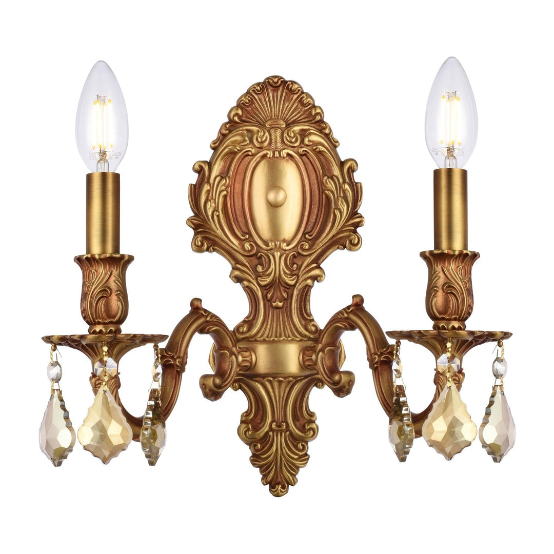 Monarch Crystal Wall Sconce (9602) in French Gold by Elegant