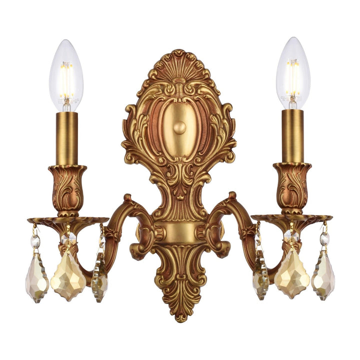 Monarch Crystal Wall Sconce (9602) in French Gold by Elegant