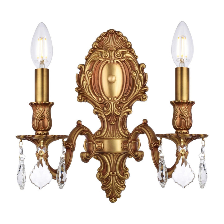 Monarch Crystal Wall Sconce (9602) in French Gold by Elegant