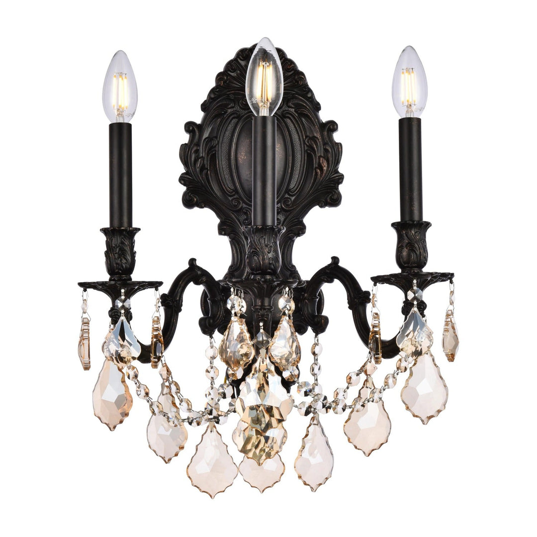 Monarch Crystal Wall Sconce (9603) in Dark Bronze by Elegant