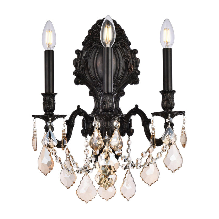Monarch Crystal Wall Sconce (9603) in Dark Bronze by Elegant