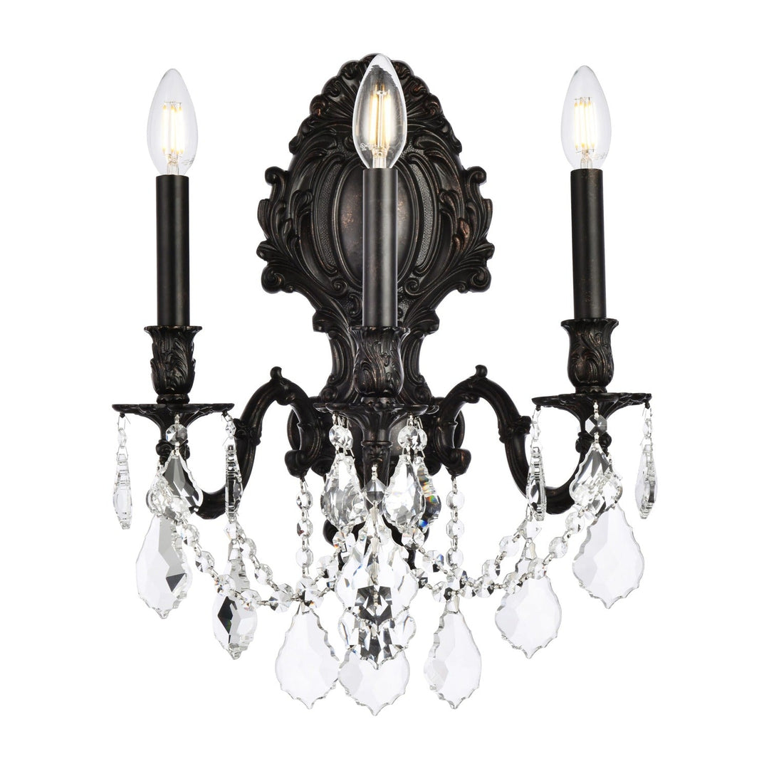 Monarch Crystal Wall Sconce (9603) in Dark Bronze by Elegant