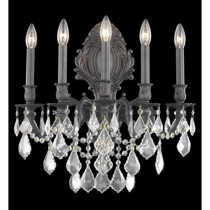 Monarch Crystal Wall Sconce (9605) in Dark Bronze by Elegant