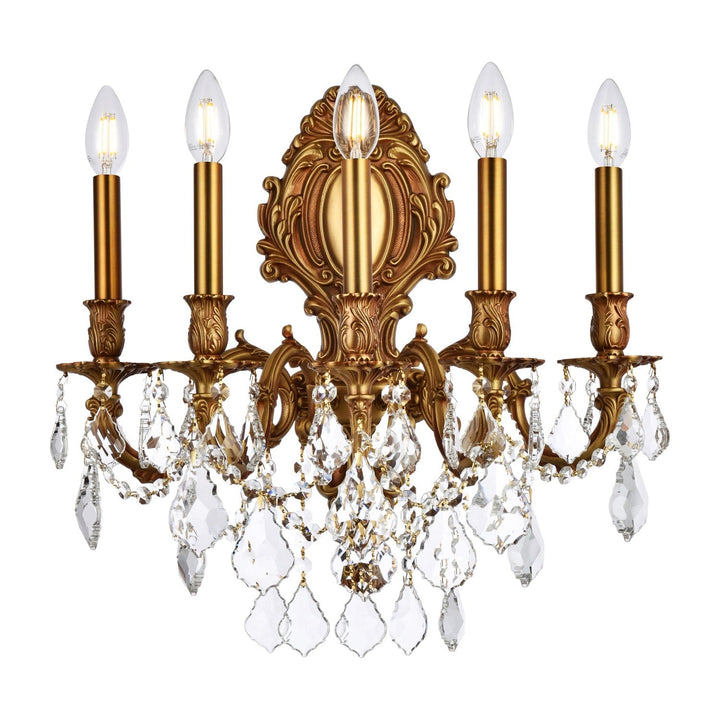 Monarch Crystal Wall Sconce (9605) in French Gold by Elegant