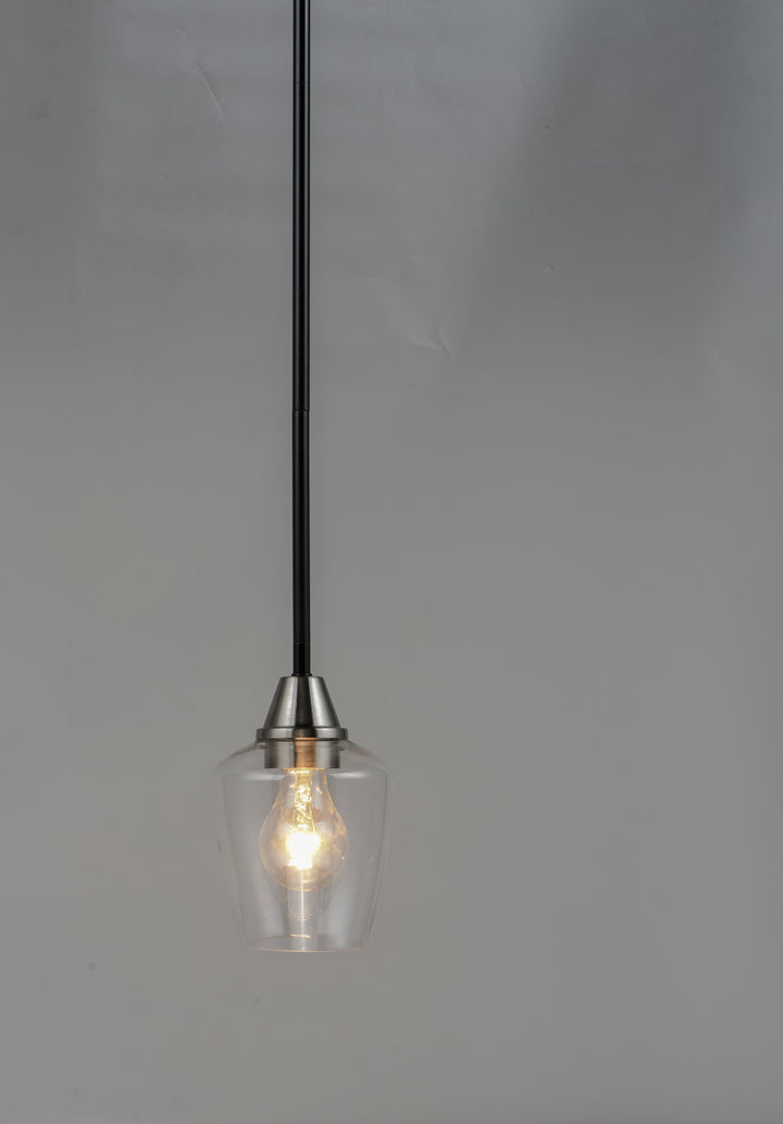 Goblet 1-Light Mini Pendant Black / Satin Nickel alternate view