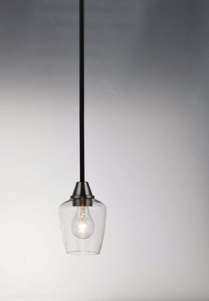 Goblet 1-Light Mini Pendant Black / Satin Nickel alternate view