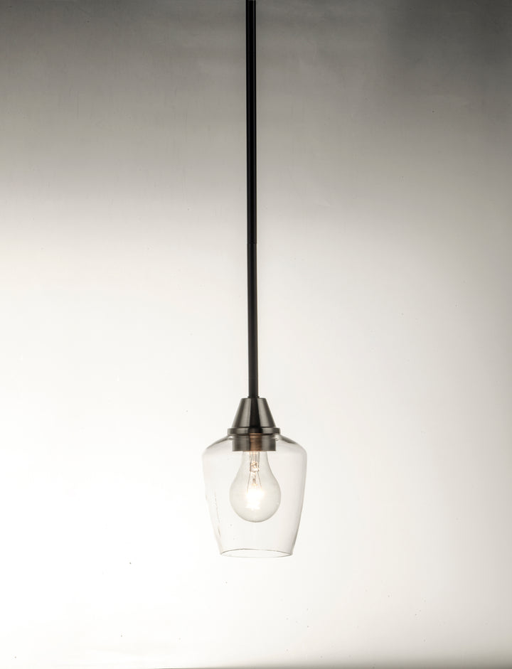 Goblet 1-Light Mini Pendant Black / Satin Nickel alternate view