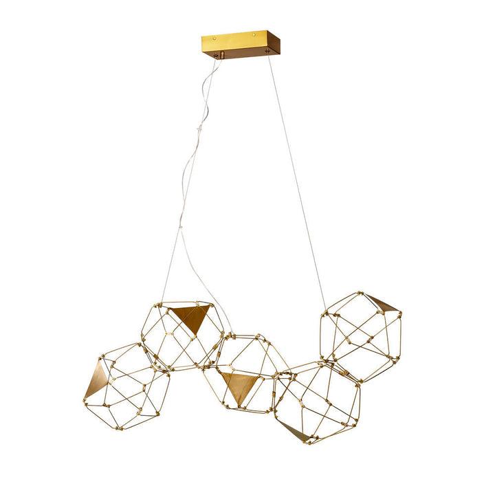 Cube LED Chandelier in Gold by Avista