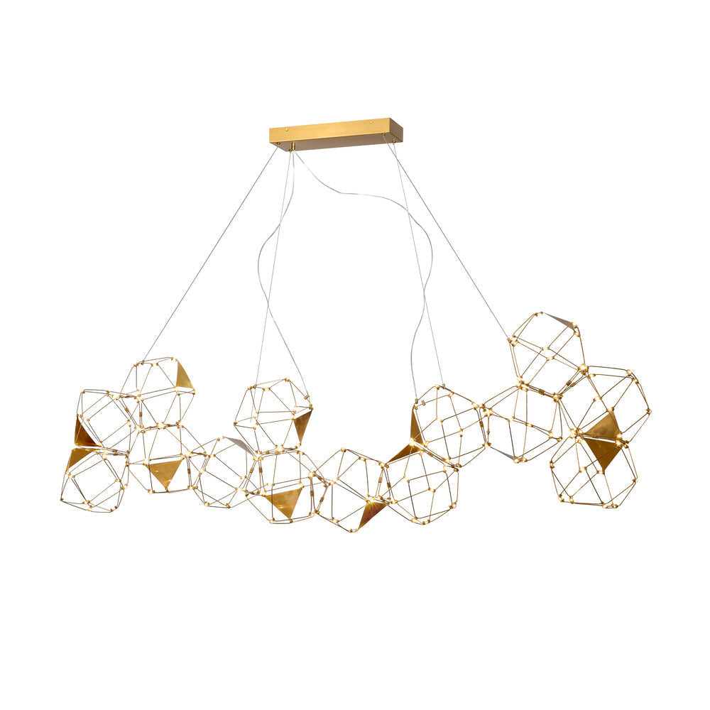 Cube LED Chandelier in Gold by Avista
