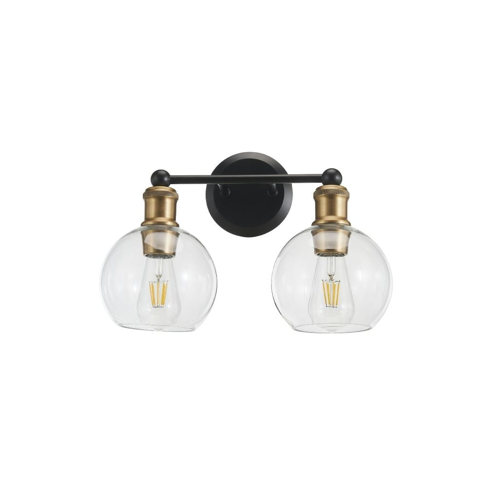 Ash Vanity Light in Black/Aged Brass by Avista
