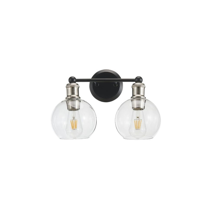 Ash Vanity Light in Black/Brushed Nickel by Avista