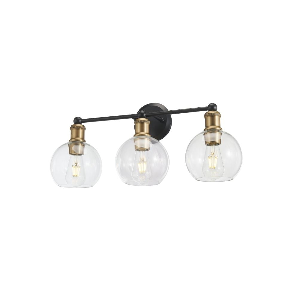 Ash Vanity Light in Black/Aged Brass by Avista