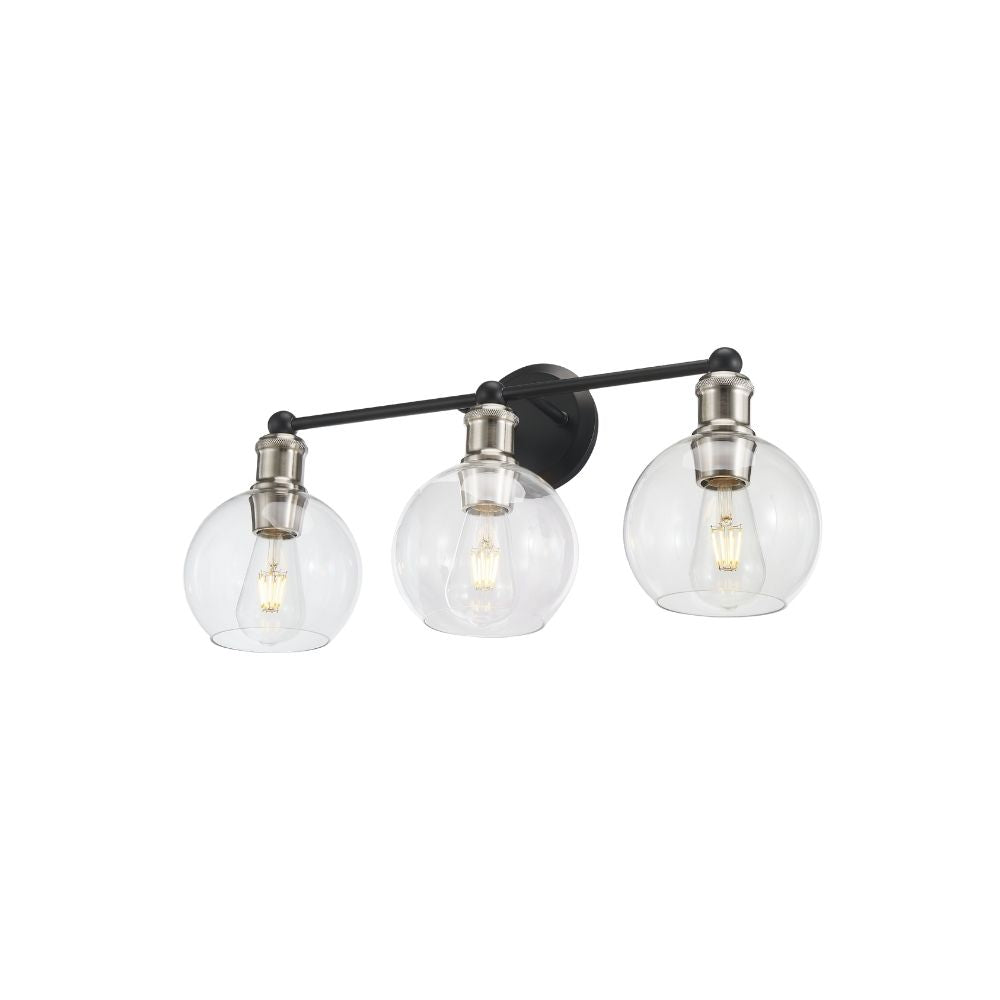 Ash Vanity Light in Black/Brushed Nickel by Avista
