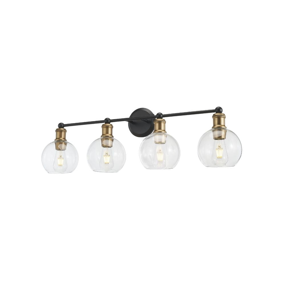 Ash Vanity Light in Black/Aged Brass by Avista