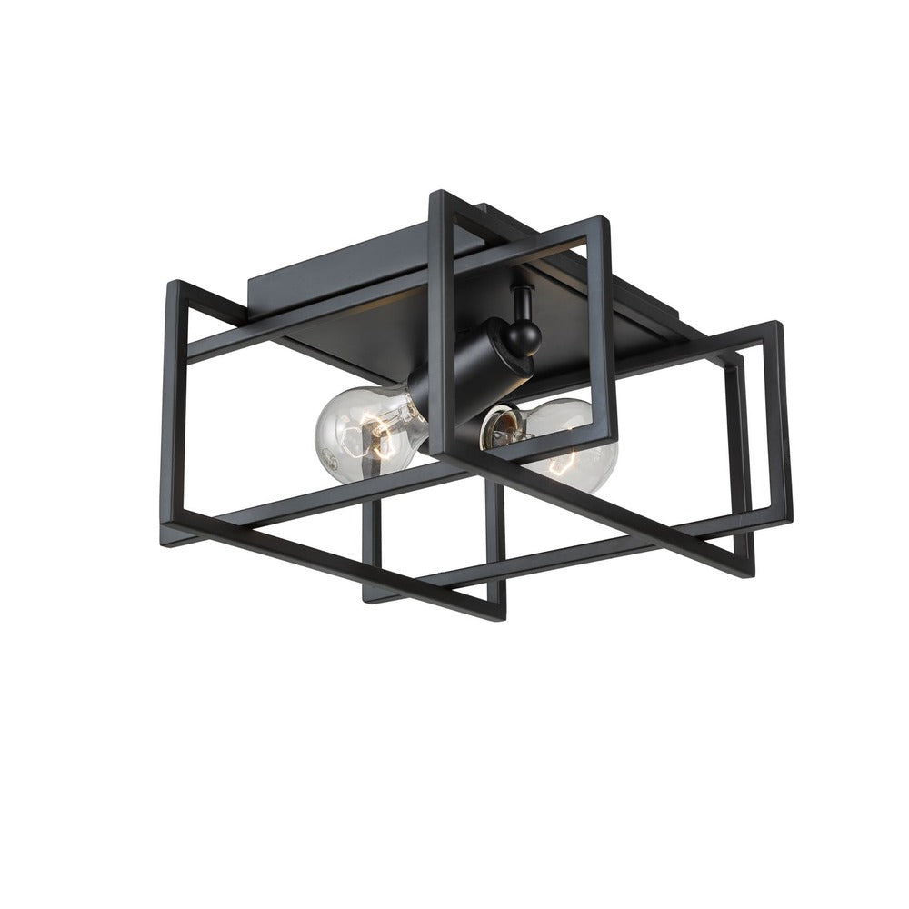 Korson 2-Light Flush Mount in Black by Avista