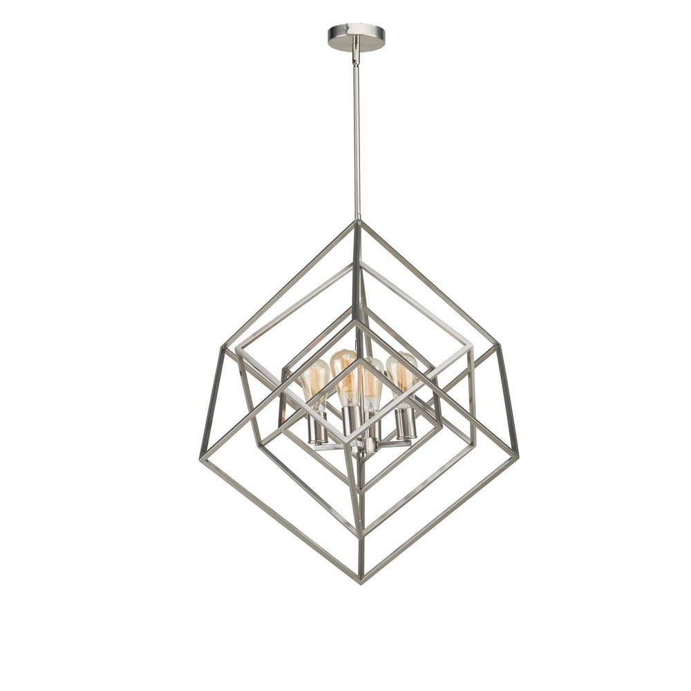 Geometric Chandelier in Brushed Nickel by Avista