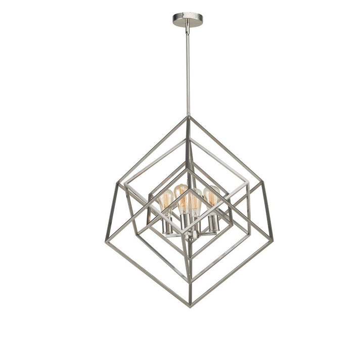 Geometric Chandelier in Brushed Nickel by Avista