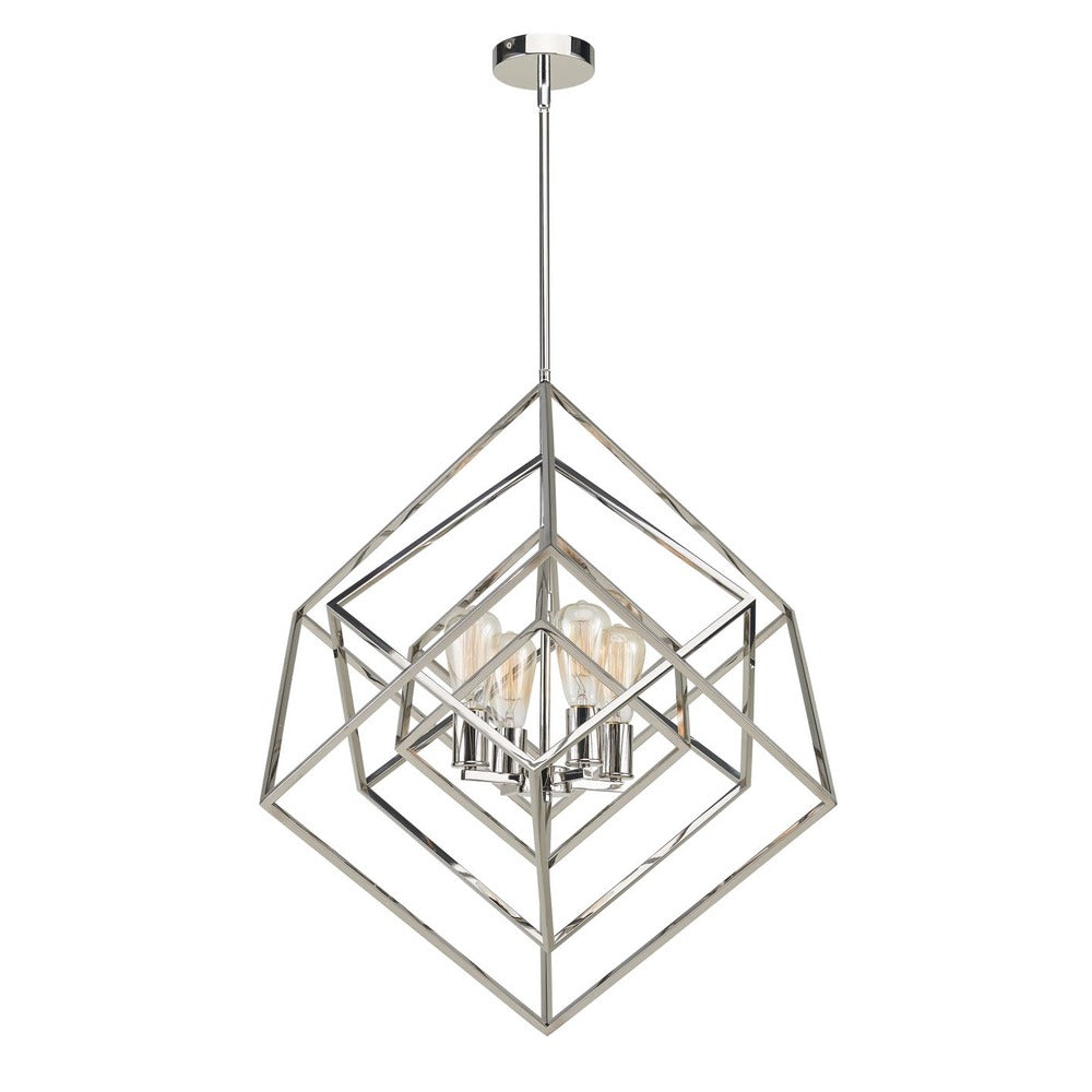 Geometric Chandelier in Polished Nickel by Avista