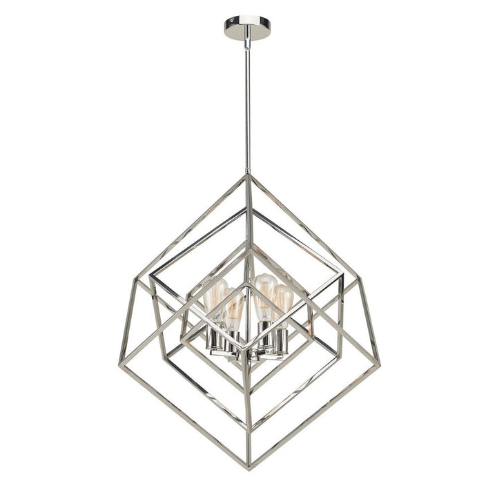 Geometric Chandelier in Polished Nickel by Avista