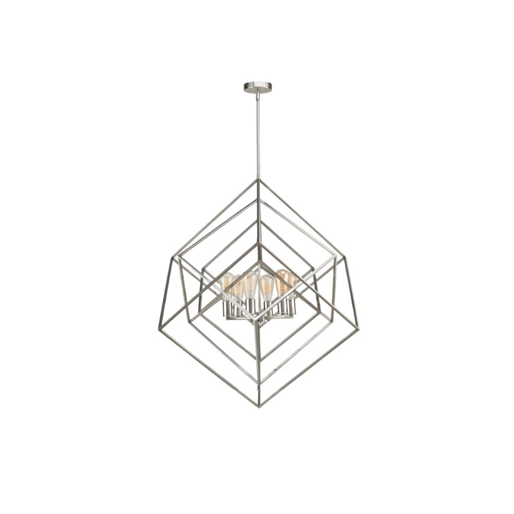 Geometric Chandelier in Brushed Nickel by Avista