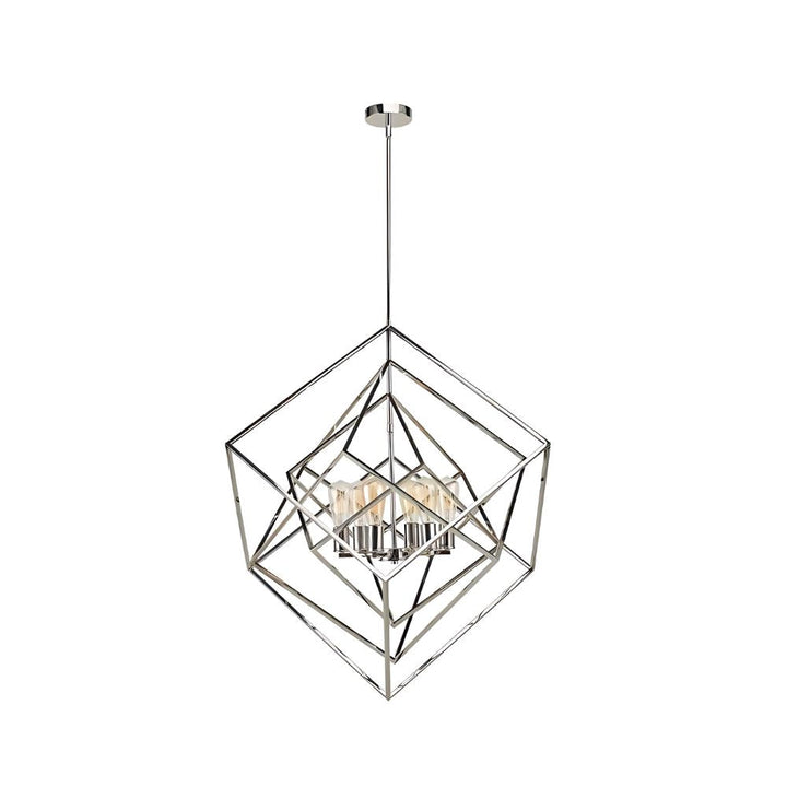 Geometric Chandelier in Polished Nickel by Avista