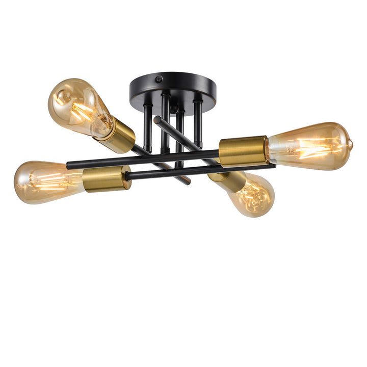 Essex Semi-Flush Mount in Black/Soft Gold by Avista