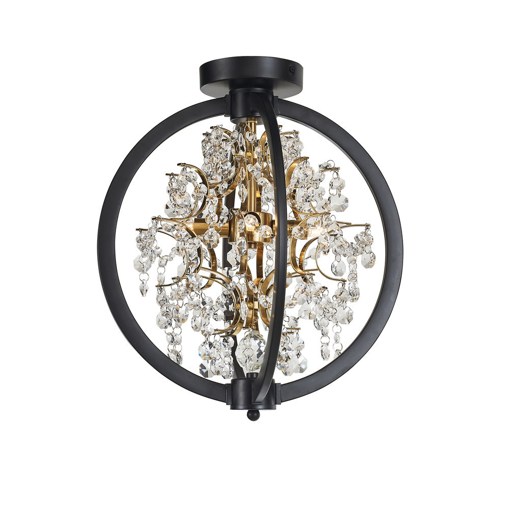 Belair 4-Light Semi-Flush Mount in Black/Gold by Avista