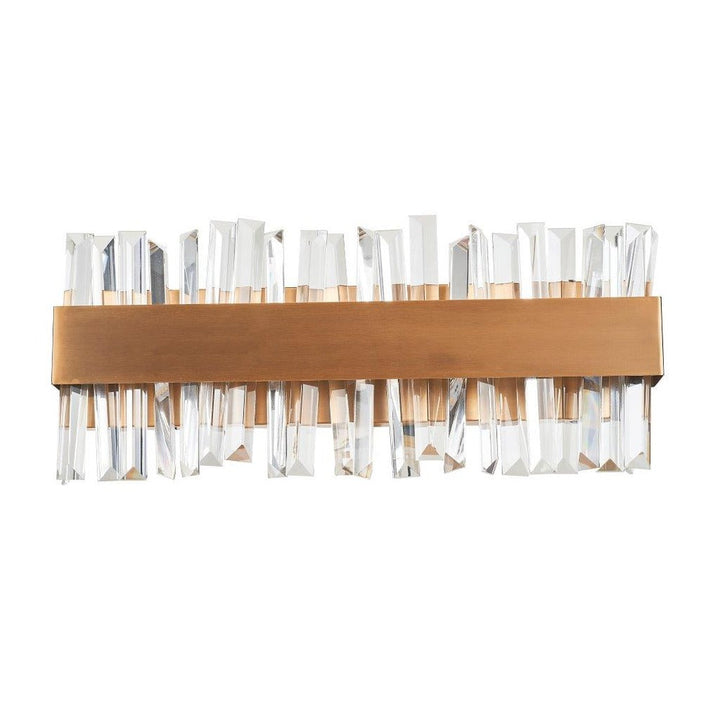 Geo LED Vanity Light in Antique Brass by Avista