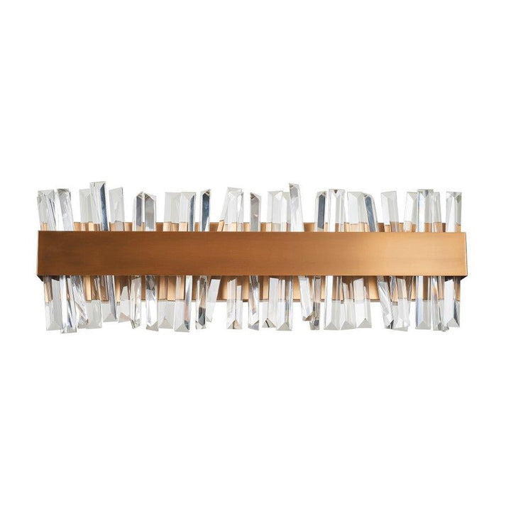 Geo LED Vanity Light in Antique Brass by Avista