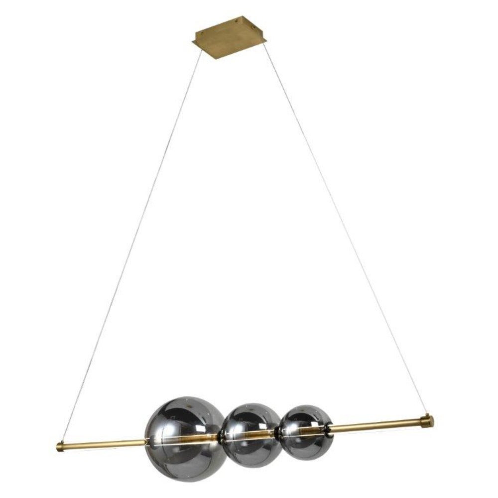 Globe LED Chandelier in Gold with Smoked Glass by Avista