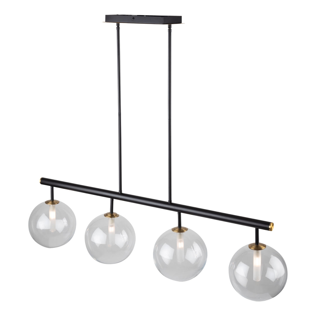 Aurelia Linear Pendant / Island Light in Matte Black & Brass by Artcraft Lighting