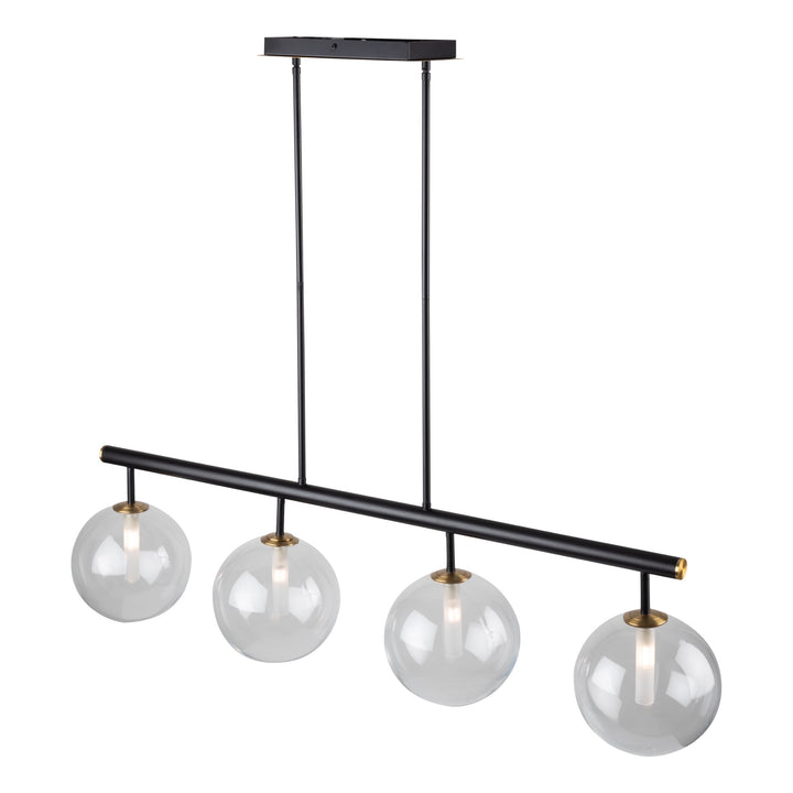 Aurelia Linear Pendant / Island Light in Matte Black & Brass by Artcraft Lighting
