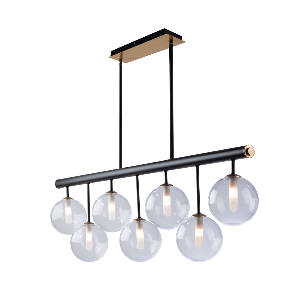 Aurelia Linear Pendant / Island Light in Matte Black & Brass by Artcraft Lighting
