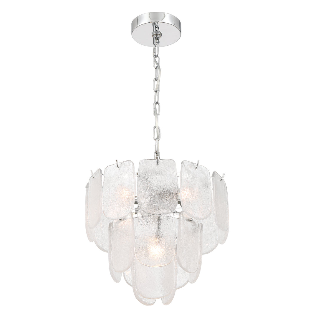 Bianca Pendant in Polished Nickel, Crystalline by Artcraft Lighting