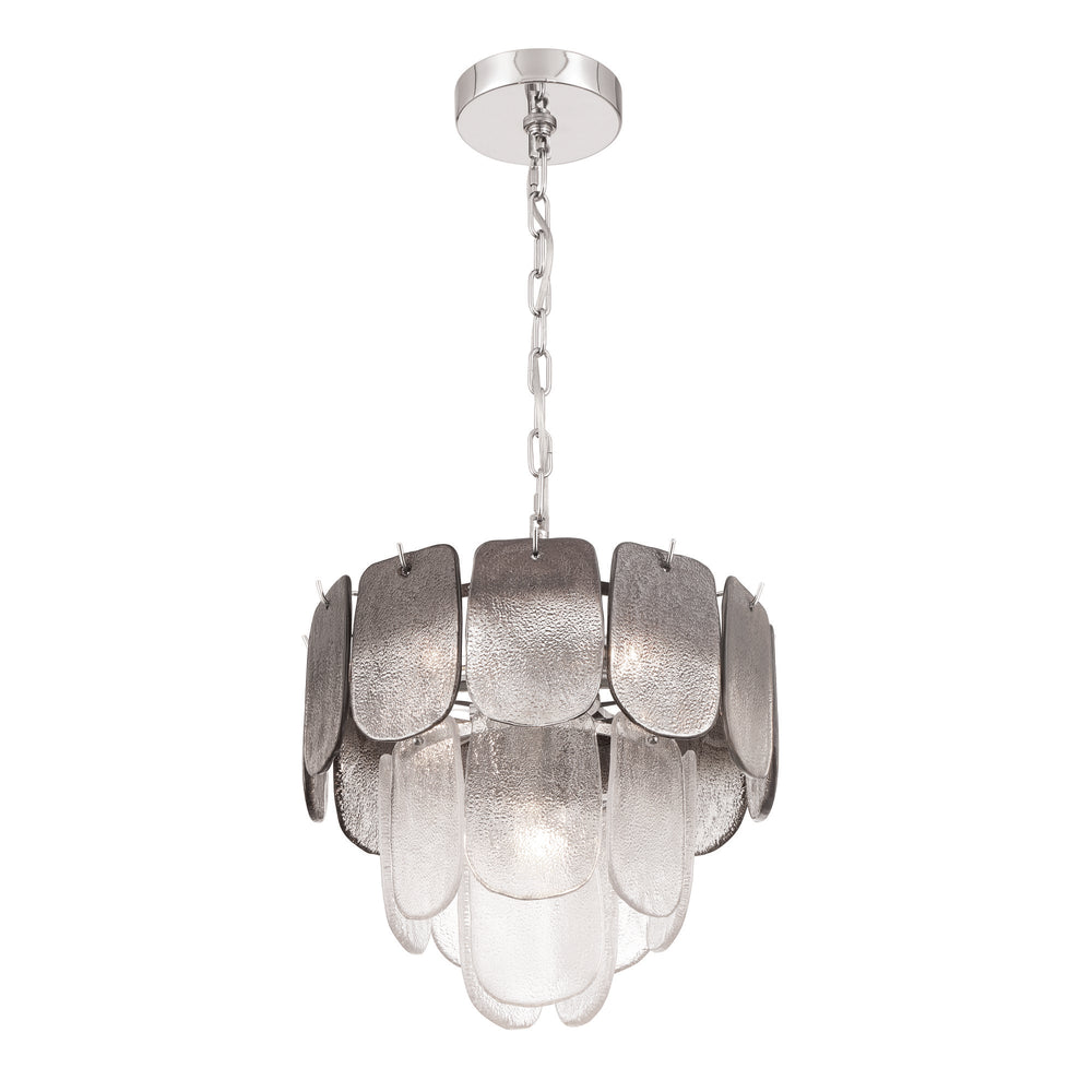 Bianca Pendant in Polished Nickel, Crystalline Smoke by Artcraft Lighting