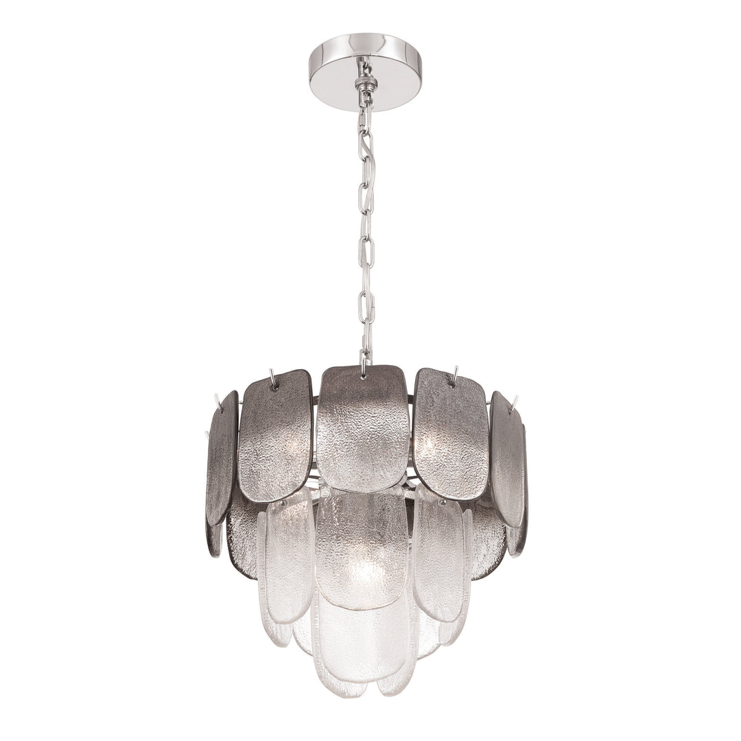 Bianca Pendant in Polished Nickel, Crystalline Smoke by Artcraft Lighting