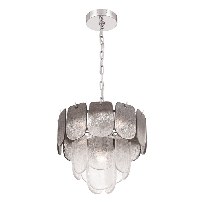 Bianca Pendant in Polished Nickel, Crystalline Smoke by Artcraft Lighting