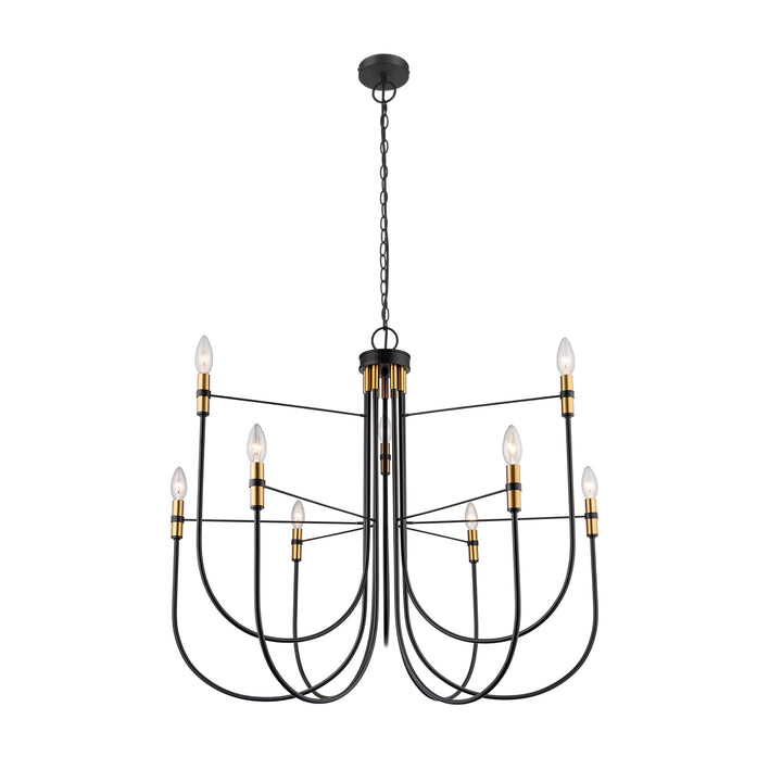 Foundry Chandelier in Black/Brass by Artcraft Lighting