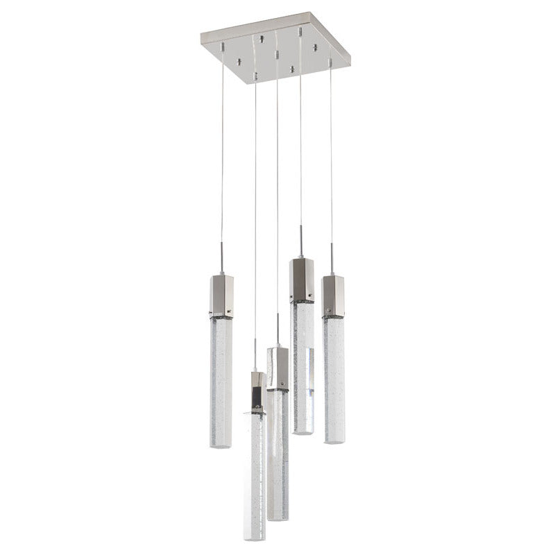 Frame Chandelier with Clear Hexagon Bubble Crystal Hanging Pendants by Bethel - view 9