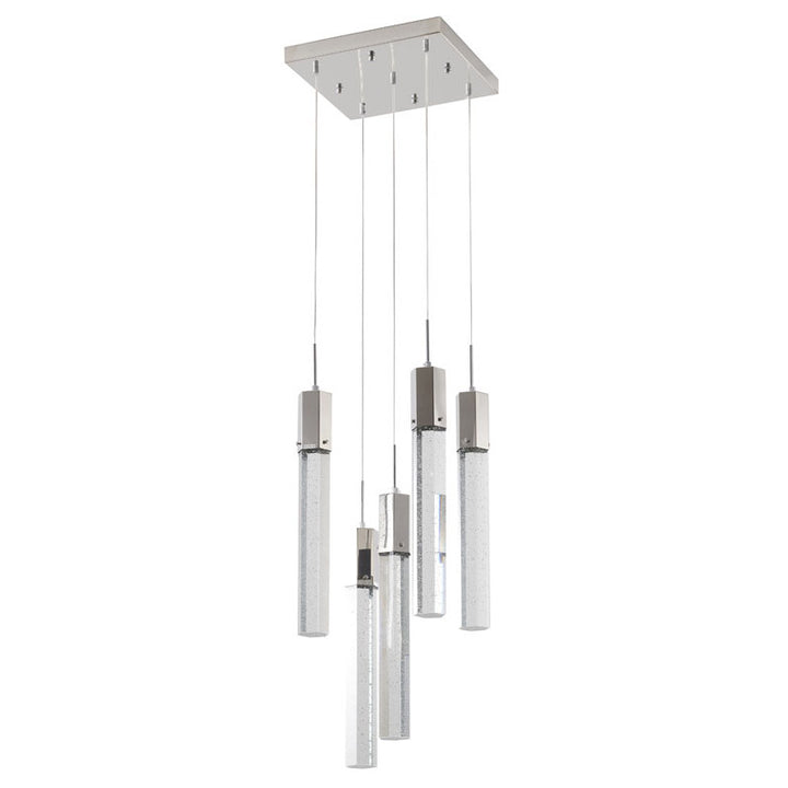 Frame Chandelier with Clear Hexagon Bubble Crystal Hanging Pendants by Bethel - view 9