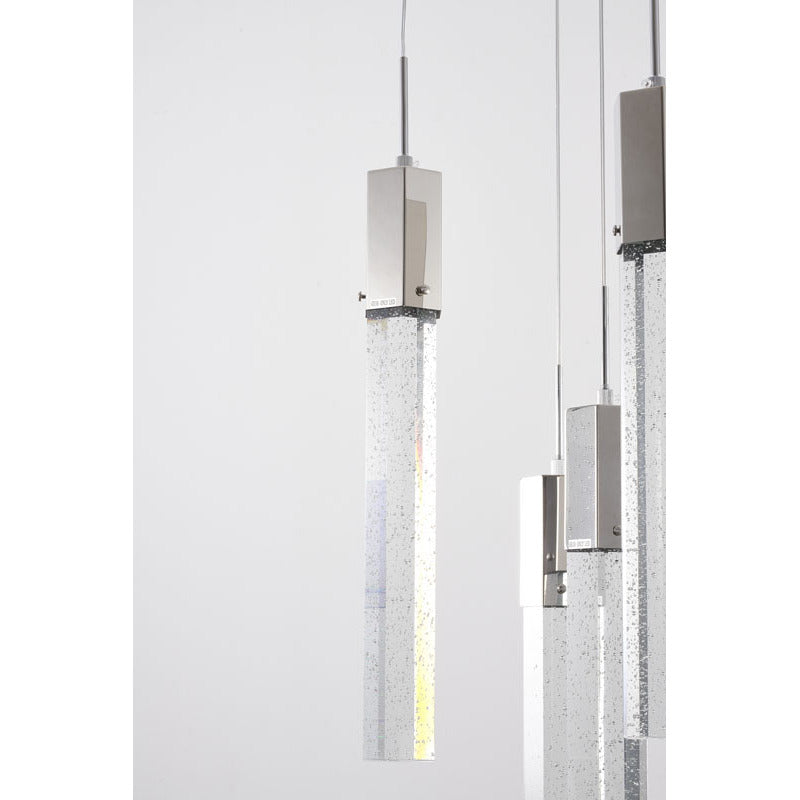 Frame Chandelier with Clear Hexagon Bubble Crystal Hanging Pendants by Bethel - view 11