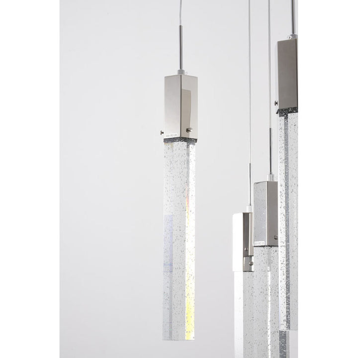 Frame Chandelier with Clear Hexagon Bubble Crystal Hanging Pendants by Bethel - view 11