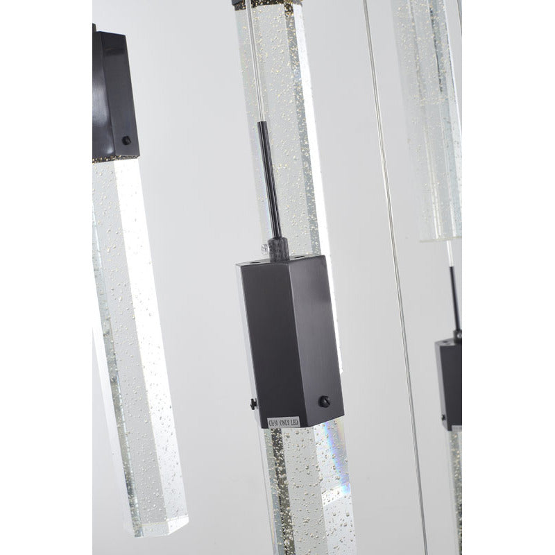 Flushed Frame Chandelier with Clear Hexagon Bubble Crystal Hanging Pendants by Bethel - view 6