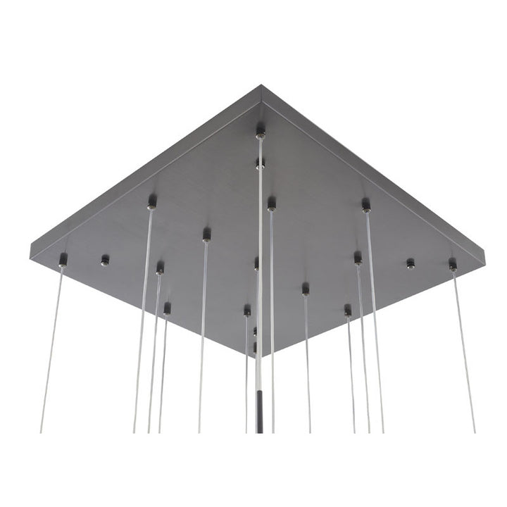 Flushed Frame Chandelier with Clear Hexagon Bubble Crystal Hanging Pendants by Bethel - view 7