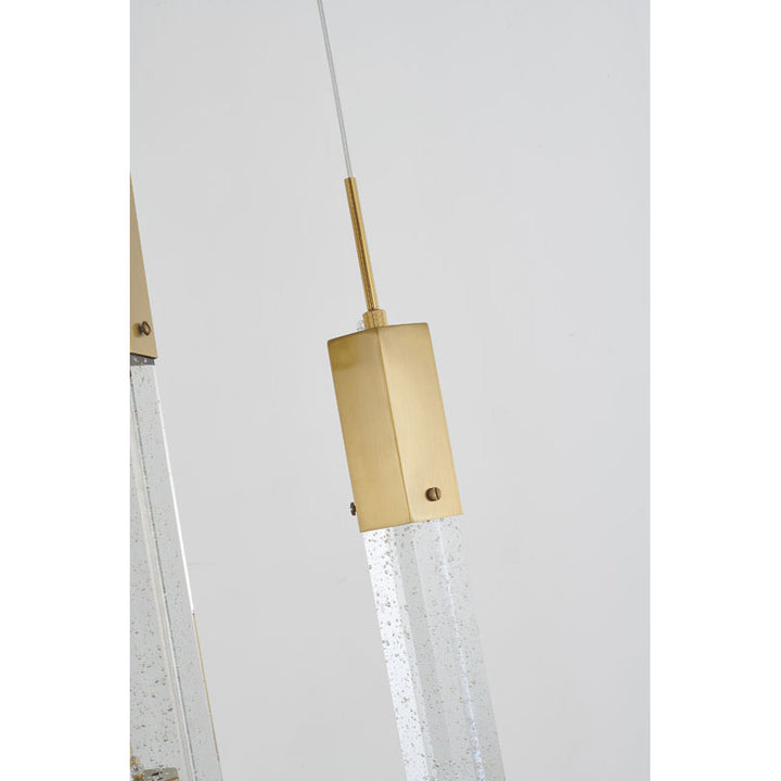 Flushed Frame Chandelier with Clear Hexagon Bubble Crystal Hanging Pendants by Bethel - view 18